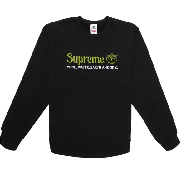 SUPREME+TIMBERLAND BLACK CREWNECK SIZE M NWOT - Picture 6 of 9